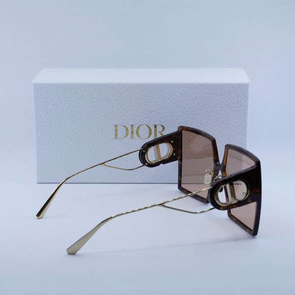 Dior 30MONTAIGNE SU 26L0 Square Sunglasses - Havana/Gold/Violet
